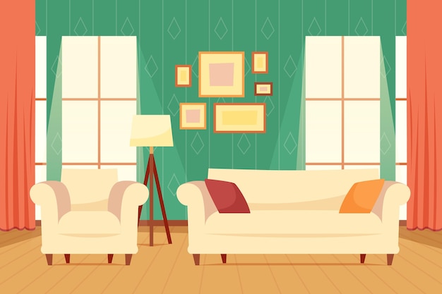 Free vector home interior - background for video conferencing