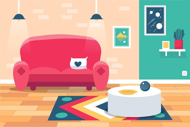 Free vector home interior background for video conferencing