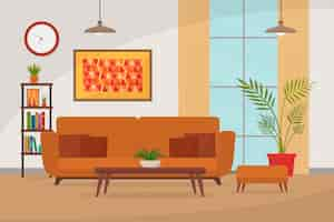 Free vector home interior background for video conferencing