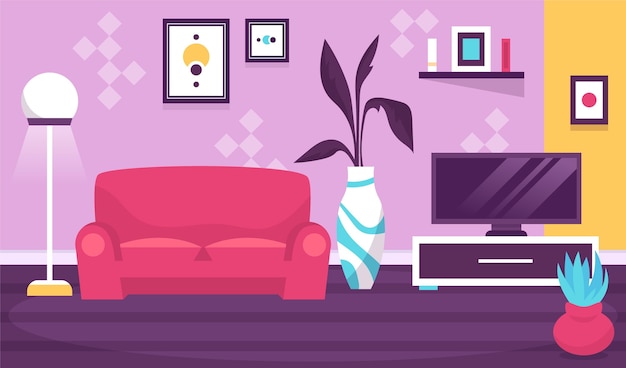 Free vector home interior background for video conferencing