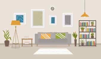 Free vector home interior - background for video conferencing