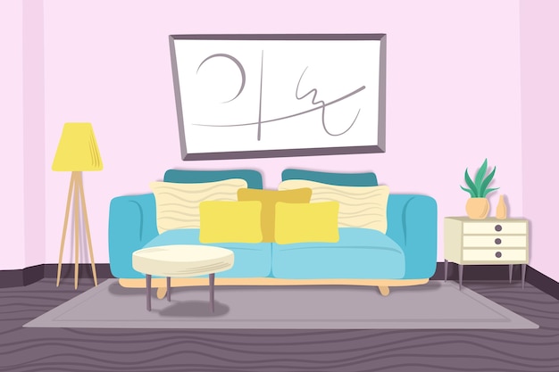 Free vector home interior - background for video conferencing