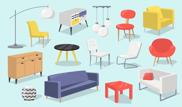 Free Vector home interior elements set