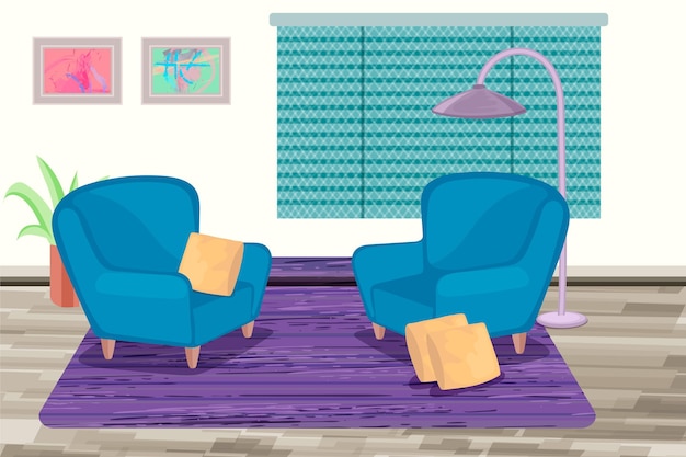 Бесплатное векторное изображение Домашний интерьер обои для видеоконференцсвязи