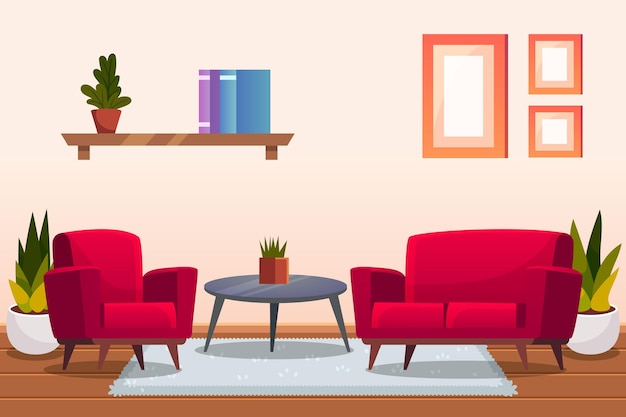 Free vector home interior wallpaper theme