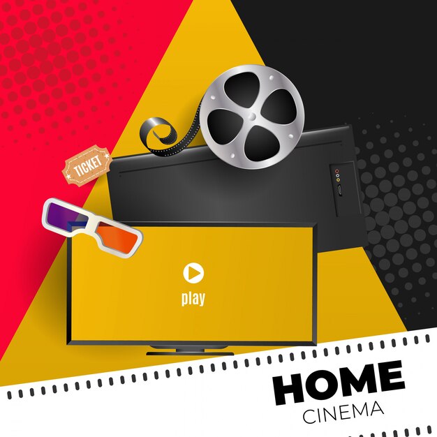 Home movie concept with cinema elements