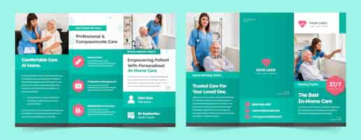 Vettore gratuito home nursing template design