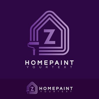 Home paint initial letter z logo design