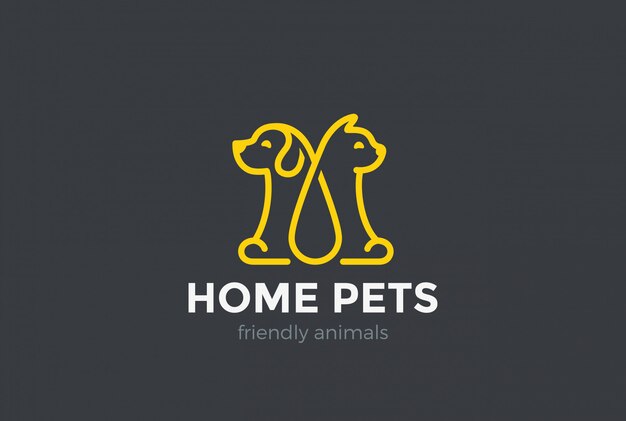 Домашние животные Логотип значок.