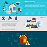 Free vector home security banner template set