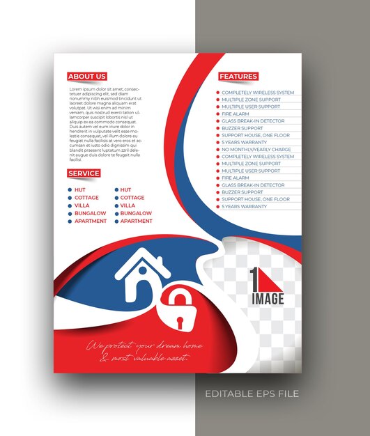 Home Security Front amp Back Flyer Poster Template Design