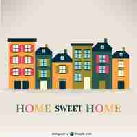 Free vector home sweet home vintage vector