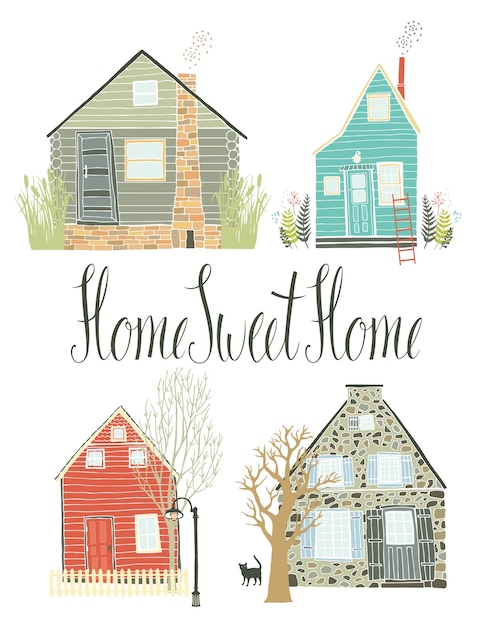 Free vector home sweet home