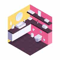 Free vector home toilet isometric composition