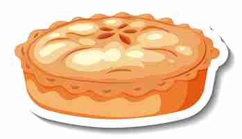 Free vector homemade apple pie on white background