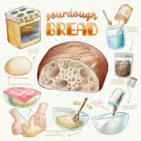 Free vector homemade bread recipe concept