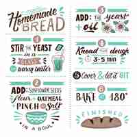 Free vector homemade bread recipe concept