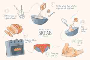 Free vector homemade bread recipe