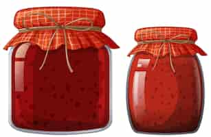 Free vector homemade jam jars vector illustration