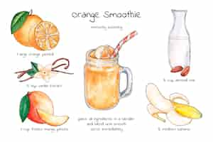 Free vector homemade smoothie recipe