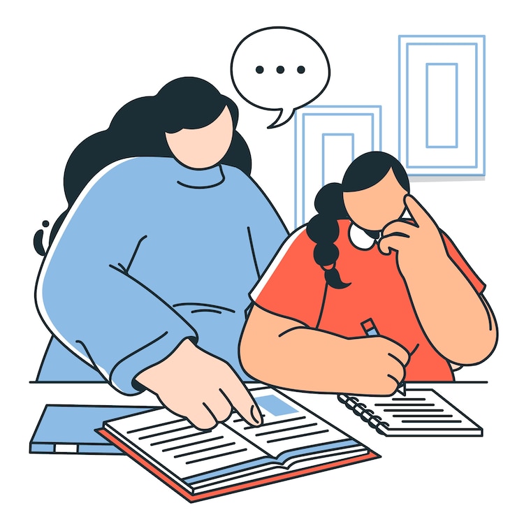 Free Vector homework concept illustration