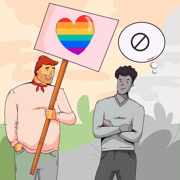 Free vector homophobia concept