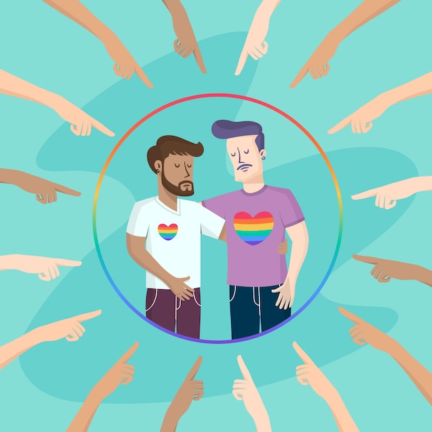 Free vector homophobia illustration concept