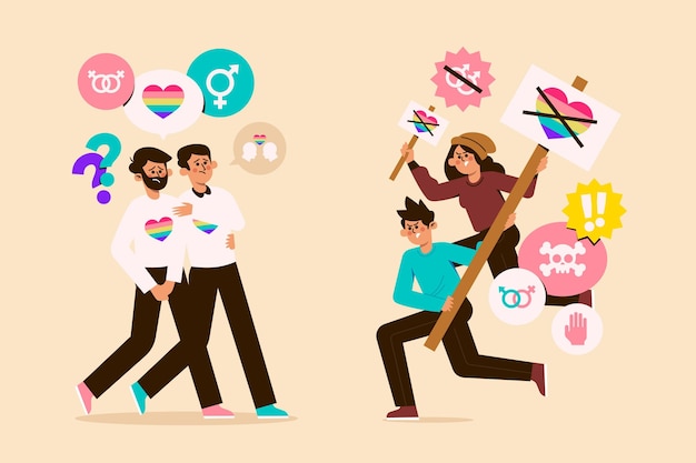 Free vector homophobia illustration concept