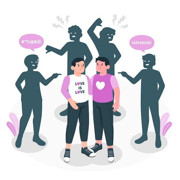 Free vector homophobic bullying concept illustration