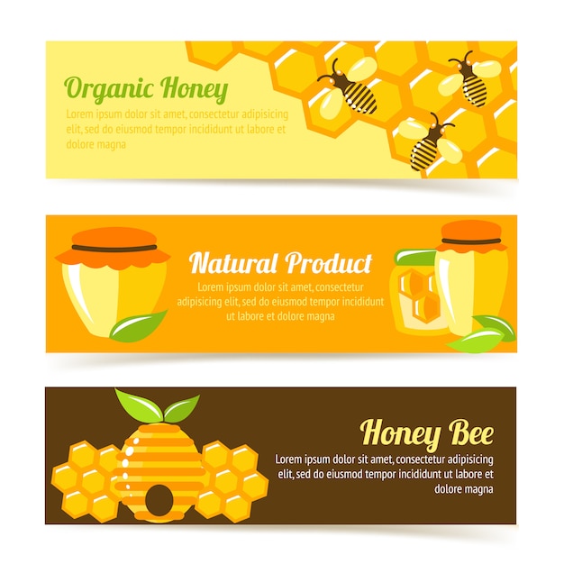 Free vector honey bee banner template