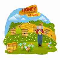 Free vector honey concept illustration