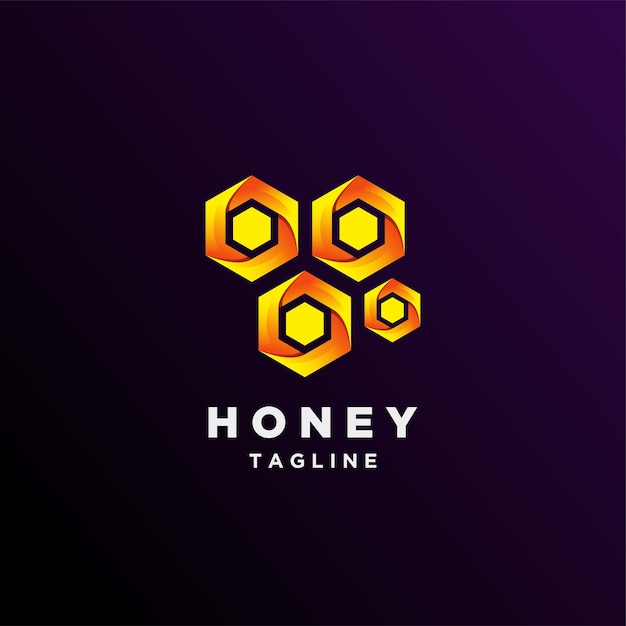 Honey logo branding design gradient minimalist