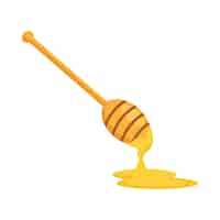 Free vector honey spoon pouring