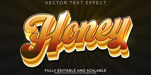 Honey text effect editable bee and hive font style