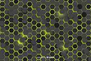 Free vector honeycomb background with lights