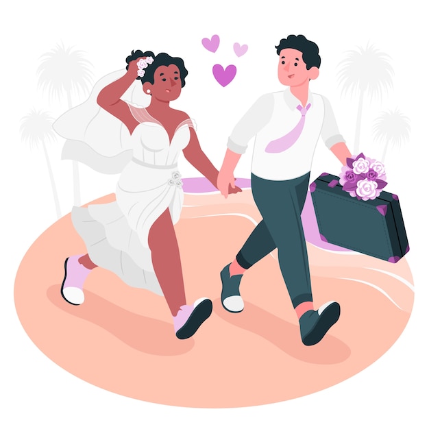 Free vector honeymoon concept illustration