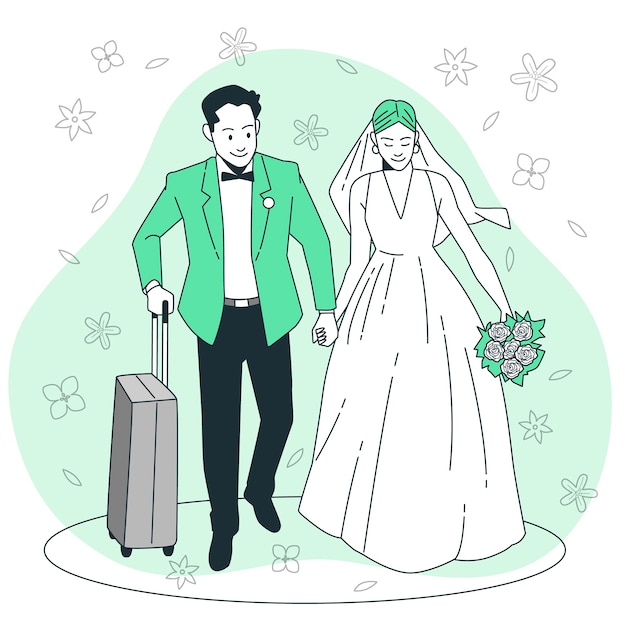 Free Vector Illustration of Honeymoon Concept – Download for Free