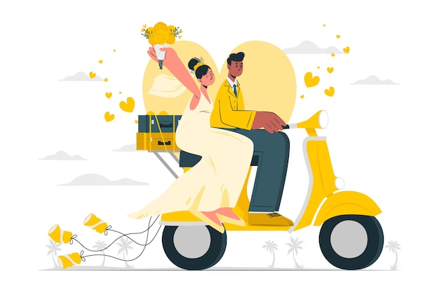 Free vector honeymoon concept illustration