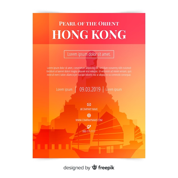 Free vector hong kong flyer template