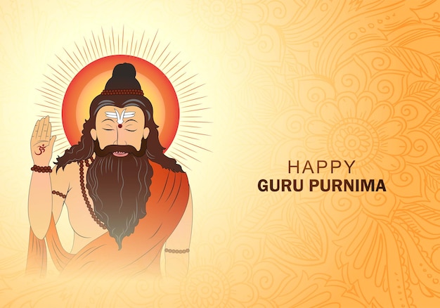 Vettore gratuito celebrazione in onore dello sfondo della carta guru purnima