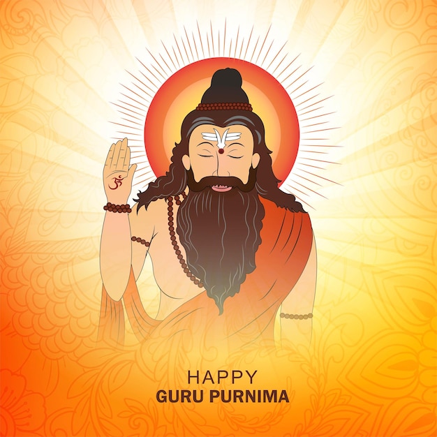 Free vector honoring celebration guru purnima card background