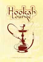 Free vector hookah bar vector poster. tobacco and relax, turkish or arabic illustration
