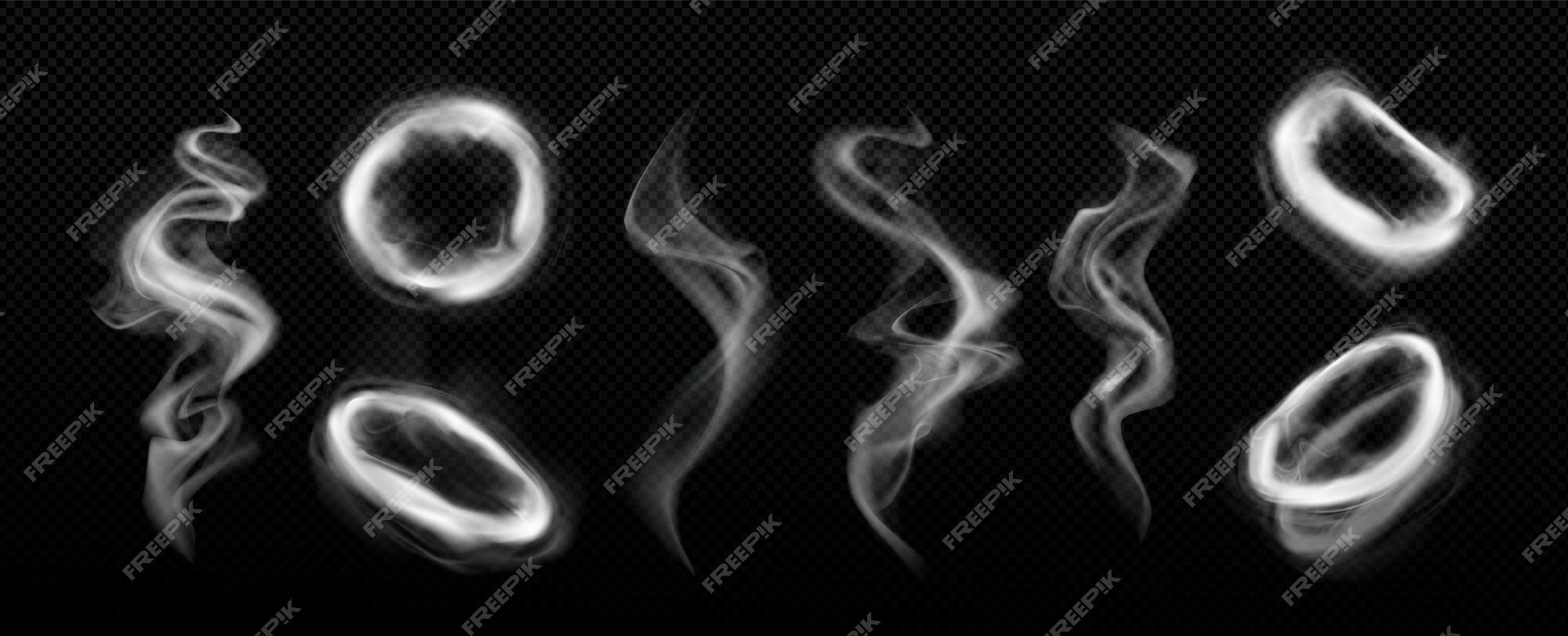 Free Photo  Realistic steam smoke on black background