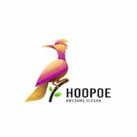 Free vector hoopoe bird gradient colorful logo design vector