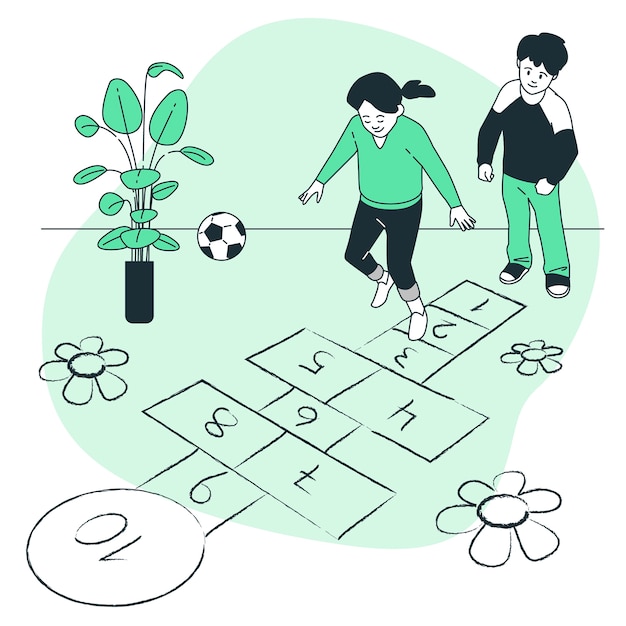 Free vector hopscotch concept illustration