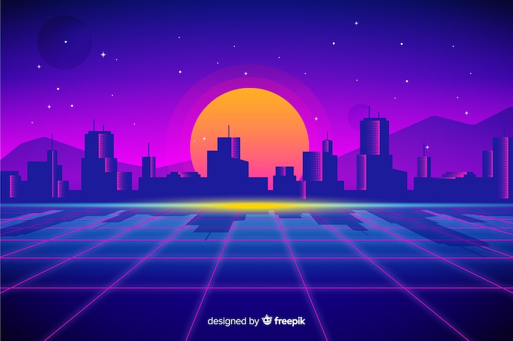 Free Vector horizon futuristic background