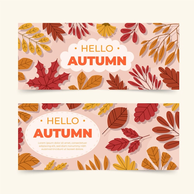 Free vector horizontal autumn banners set