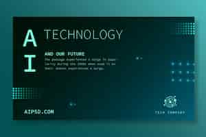 Free vector horizontal banner for artificial intelligence