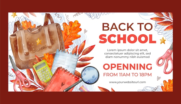 Horizontal banner template for back to school season