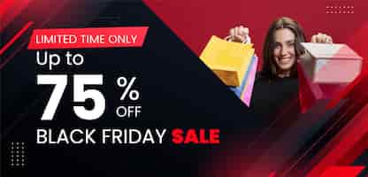 Free vector horizontal banner template for black friday sales